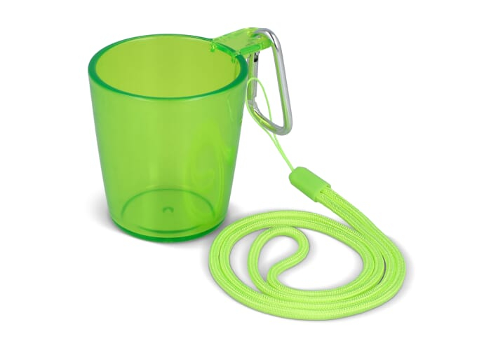Verre à shot personnalisé avec cordon tour de cou Transparent vert foncé